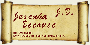 Jesenka Dečović vizit kartica